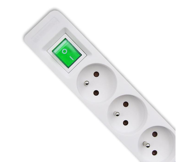 QOLTEC 5 gniazd , 1.8m, biało-szara - 1122516 - zdjęcie 3